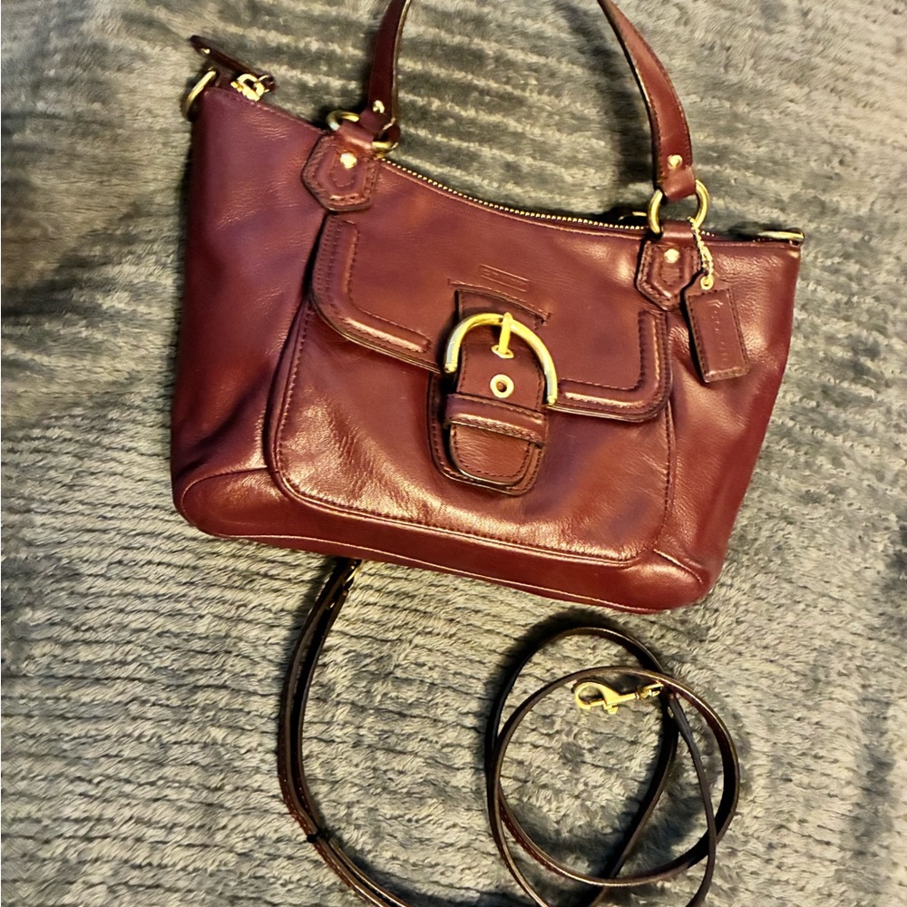 SOLD!!!   Elegant Burgundy Leather Coach  Handbag